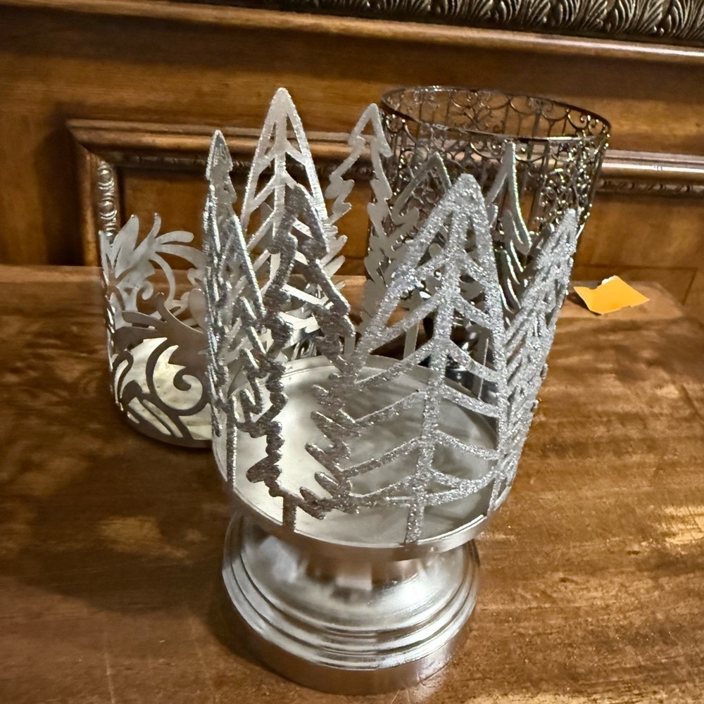 Bath & Body Works 3-Wick Candle Holder Set of 3 Decorative Pedestal Holders